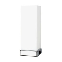ValueLights Lazio Dimmable Polished Silver Table Lamp and Bulb