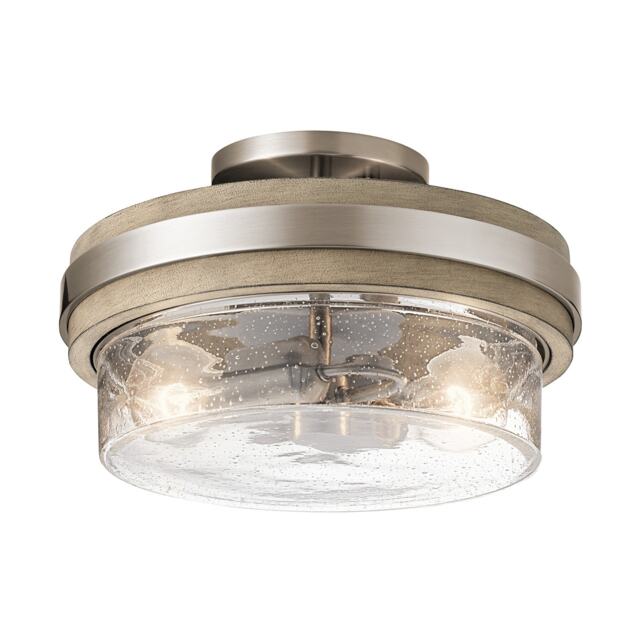 Kichler Grand Bank 2 Light Semi-Flush Mount Antique Grey