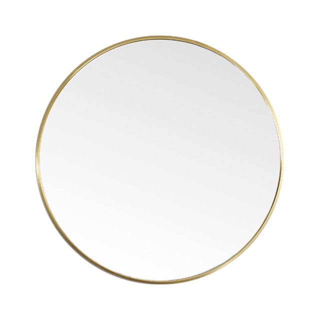 Living and Home 40cm Nordic Round Bathroom Wall Mirror Gold 40cm