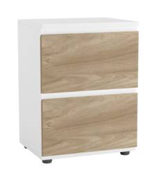 Skagen Minimalist Chest of 2 Drawers White White & Oak 1