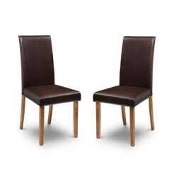 Kensington Elegant Brown Dining Chairs - Set of 2