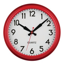 Trapani Red Metal Lined Rim Wall Clock