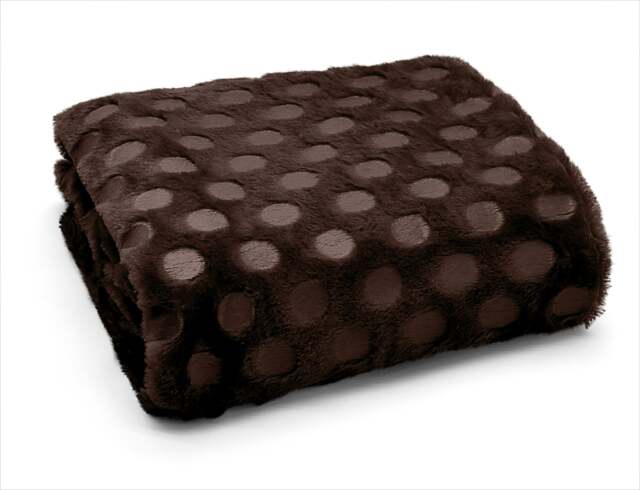 Velosso Cosmo Circles Faux Fur Throw - 127cm x 152cm Brown