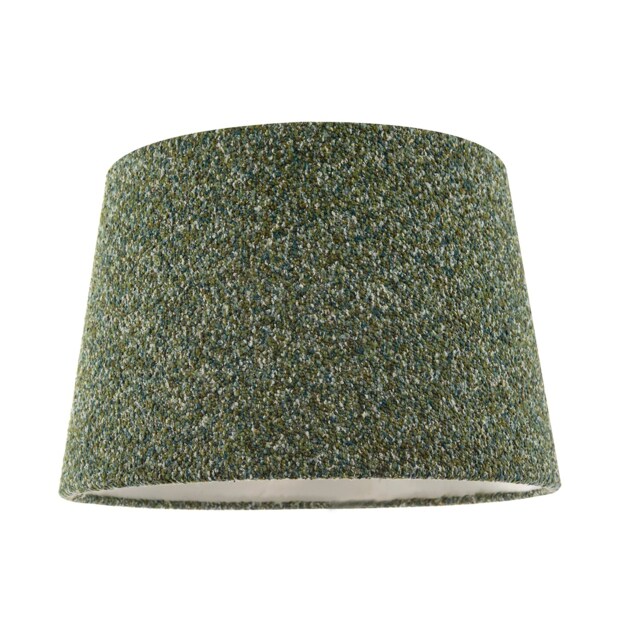 Forest and Sage Green Textured Wool Fabric Lamp Shade with Cream Inner Green Forest Green 1