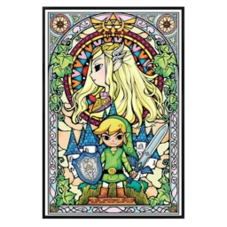Gloss Black Framed The Legend Of Zelda Stained Glass Maxi Poster Multi