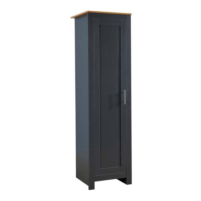 Wardrobe 1 Door Hanging Rail Wood Bedroom Furniture Storage Unit Grey