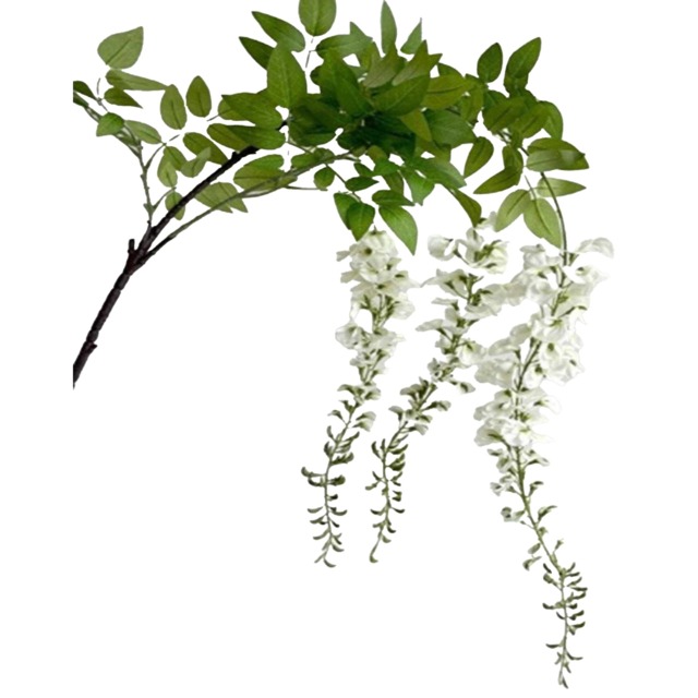 Hill Interiors Wisteria Spray Artificial Plant White White/Green 180cm 1