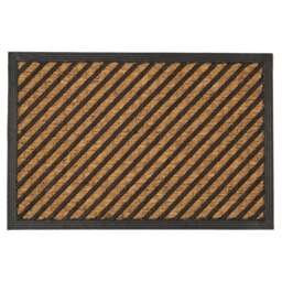 Nicola Spring Heavy Duty Door Mat - 60 x 40cm Diagonals Indoor Outdoor Doormats Durable Non-Slip PVC Backing Dirt Trapper