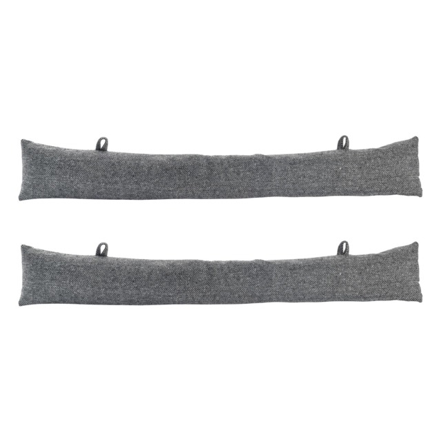 Nicola Spring Herringbone Draught Excluders - 78.5cm - Grey - Pack of 2