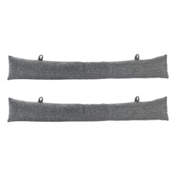 Nicola Spring Herringbone Draught Excluders - 78.5cm - Grey - Pack of 2