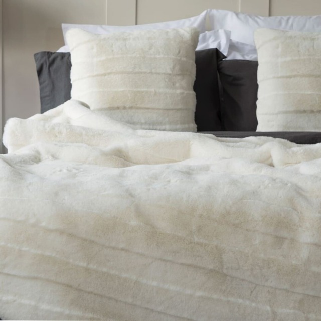 Belledorm Alaska Faux Fur Filled Cushion Grey Snow 50cm x 50cm 1