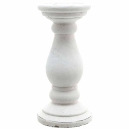 Small Candle Holder - Ceramic - L11 x W11 x H23 cm - Matt White White