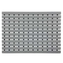 PVC Duckboard Non-Slip Shower Mat - 61cm x 43cm Grey Grey