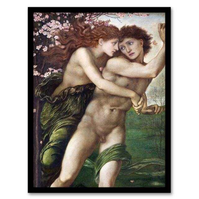 "Phyllis and Demophoon Vintage Framed Wall Art Print Edward Burne Jones 12x16"""