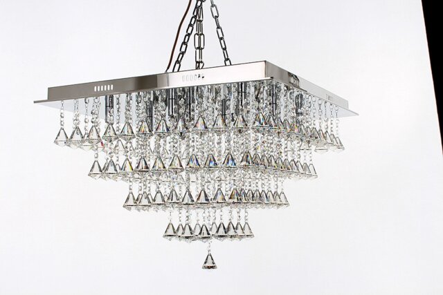 Parma 12 Light Square Flush Polished Chrome Ceiling Fitting