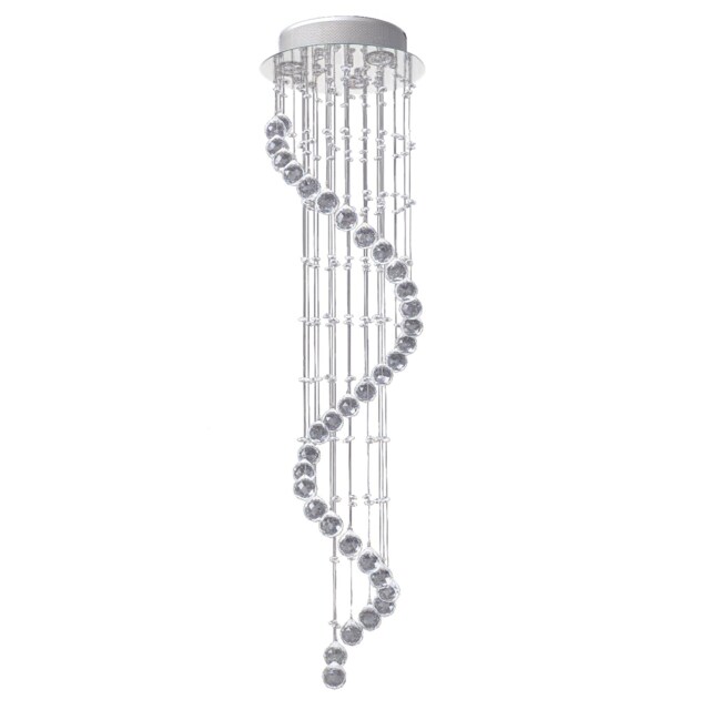 HOMCOM Modern Crystal Chandelier Ceiling Light Pendant Lamp Chrome Finish Glass Droplets New, 30 x 120cm