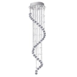 HOMCOM Modern Crystal Chandelier Ceiling Light Pendant Lamp Chrome Finish Glass Droplets New, 30 x 120cm