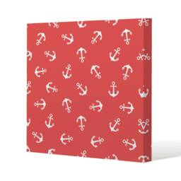 Anchors on Red Background (Canvas Print) Cream