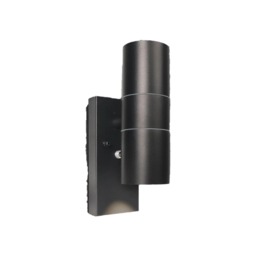 Outdoor Wall Lights Day/Night Sensor GU10 Base Double Up Down Black
