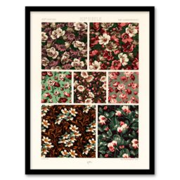 Albert Racinet Framed Wall Art Print Pink Green Floral Patterns Home Décor