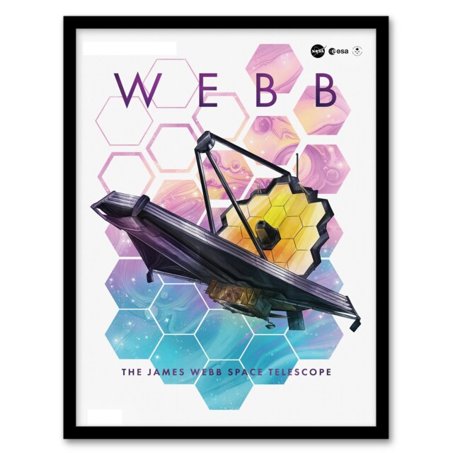 NASA Deep Space Atomic Clock Orange Earth Orbit NASA Black Framed Wall Art Print A4