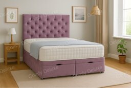 End Opening Ottoman Divan Bed Set Lilac Naples 6ft Super king