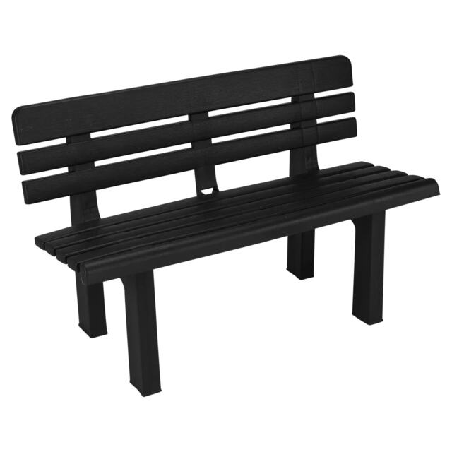 2 Seater Plastic Garden Bench Weather Resistant Waterproof Outdoor Furniture Black Anthracite