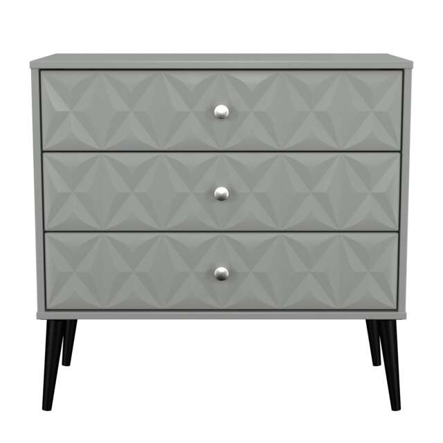 Toledo 3 Drawer Chest of Drawers in Dusk Grey (Ready Assembled) Grey Dusk Grey