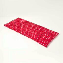 Homescapes Garden Bench Cushion Luxury 2 Seater Cotton Polka Dot Indoor Outdoor Seat Pad Red 108 x 42 cm 1