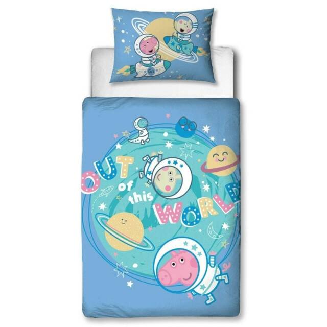 Peppa Pig Stars George Pig Duvet Cover Set - Blue - Junior Blue Single