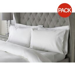 Belledorm Bamboo Housewife Pillowcase (Pack of 2) - White - 76cm x 51cm