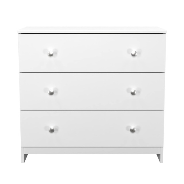 Heydon 3 Drawer Chest of Drawers in White & White Matt (Ready Assembled) White White & White Matt