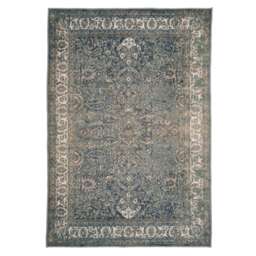Traditional Vintage Cotton Rug Green Beige Machine Washable 80cm x 150cm