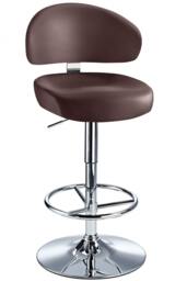 Jamaica Height Adjustable Bar Stool Brown Faux Leather . Brown
