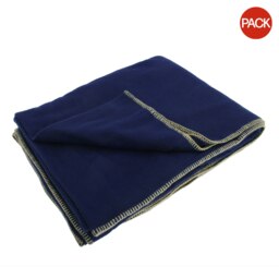 Result Plain Warm Outdoor Fleece Blanket (330gsm) (Pack of 2) - Marine - One Size