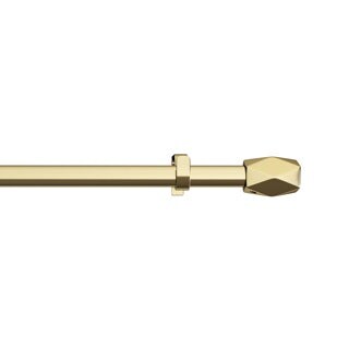 16 - 19mm Gold Tetra Eyelet Metal Curtain Pole 120 - 210cm Gold Gold