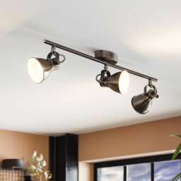EGLO Seras Antique-Nickel Steel LED 3-Light Spotlight