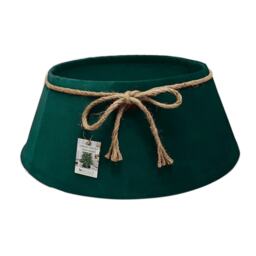 Holly International Velvet Christmas Tree Skirt Collar Emerald Green