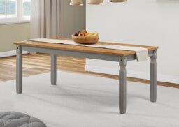 Mercers Furniture Corona Grey Wax 6'0 Dining Table Solid Wood Pine Wooden Long Large Kitchen with Mexican Styling
