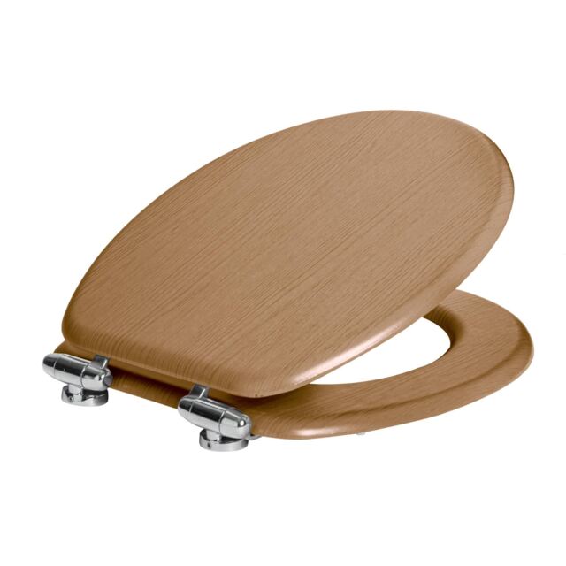 Harbour Housewares Soft Close Wooden Toilet Seat - Dark Oak Brown Dark Oak