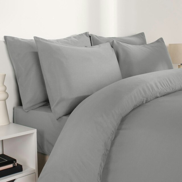 OHS 2 x Hotel Luxury Quality Bedroom Housewife Pillowcases, 50x75cm - Grey