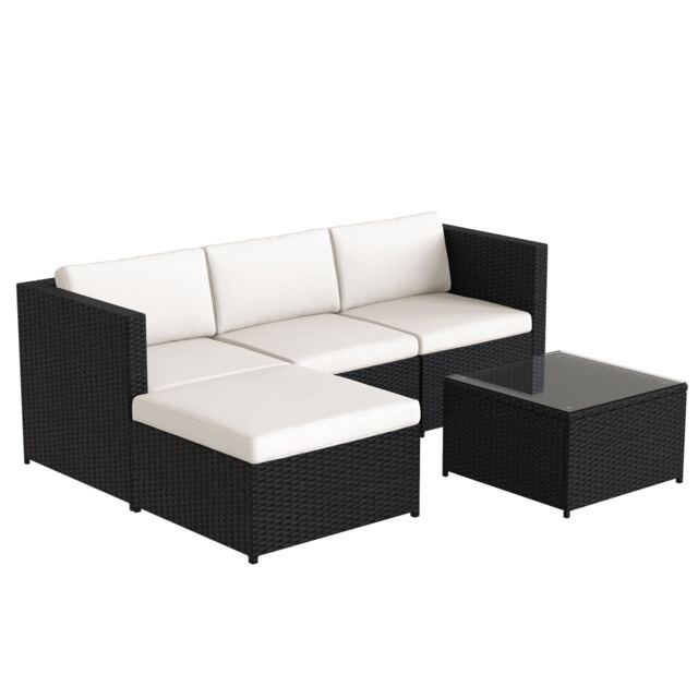 MCC Direct Rattan Corner Sofa Chair and Table Outdoor Patio Garden Furniture set Rupert