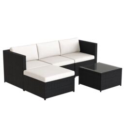 MCC Direct Rattan Corner Sofa Chair and Table Outdoor Patio Garden Furniture set Rupert