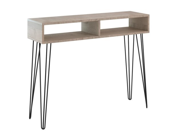 Console Table Hallway Slim Desk Industrial Hairpin Metal Legs Grey Oak Effect MR