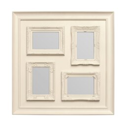 4 Photo Cream Plastic Multi-Photo Frame,Elegant Picture Holder,Frame With Landscape & Portrait Orientation Cream One Size