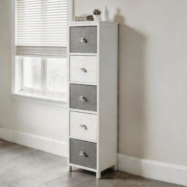 Wooden Storage Unit Chest Of Drawer Bedroom Organiser Fully Assembled White