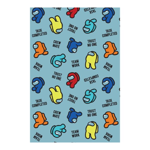 Among Us Trust No One Fleece Supersoft Blanket Blue Blue/Multicoloured 100cm x 150cm 1