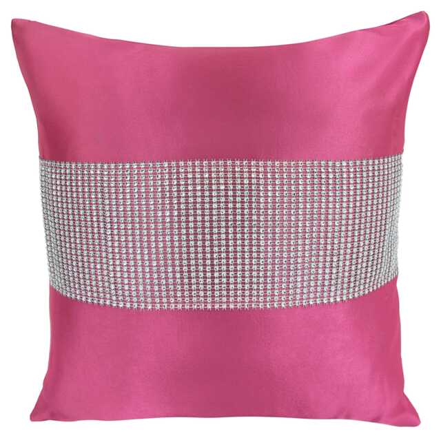 Matte Finish With Diamante Detail Scatter Cushion - 43cm x 43cm Pink Fushia