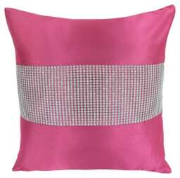 Matte Finish With Diamante Detail Scatter Cushion - 43cm x 43cm Pink Fushia