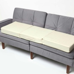 Homescapes Cream Cotton Orthopaedic Foam 3 Seater Booster Cushion Cream Cream 150 x 50 x 10 cm